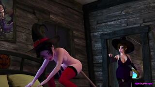 FUTA Witches Play Pranks and Have Sex - 3D Animation