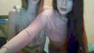 Two Girls kissing on Webcam