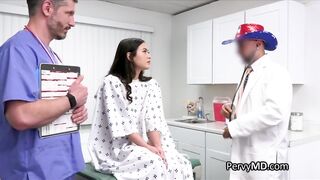 Busty patient sits on doctors hard dick