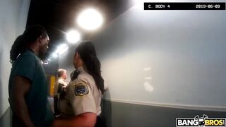 Big tits MILF guards fucks inmate