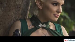 Big boobs shemale elf Izzy Wilde fucks milf elf in the woods