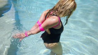 Mina Tied And Gagged By The Pool