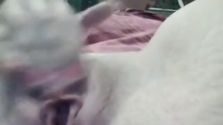 Teen pussy has a very wet orgasm