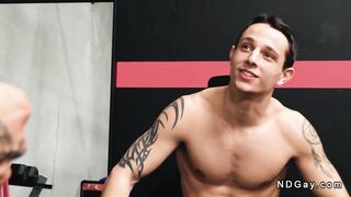 Fit gays anal fucking in the gym after working time