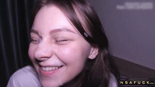 Pov Amateur Blowjob Ended with a Waterfall of Cum on her Cute Face