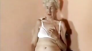 Hairy Granny Tries Fucking Machine