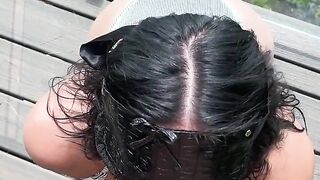 Horny MILF Blowjob while Blindfolded