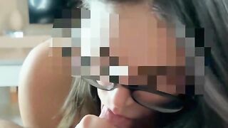 Hotwife with Glasses Loves Sucking Cock