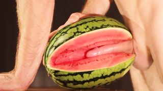 water melon cum - fucking a melon and cumming