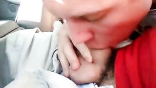 Blowing a friend in the car and he cums in my mouth 3