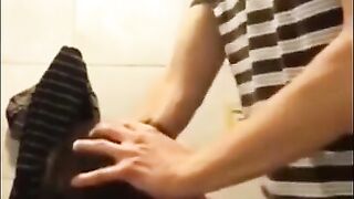 University Bathroom Face Fucking and Cum Swallowing