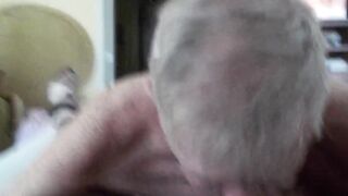 Grandpa sucks and eats cum