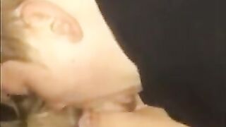 Blonde girl sucks her boyfriend before they broke up