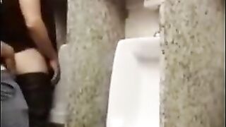 breeding a slut in a Public Bathroom