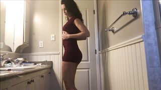 bizarropornos.com - Burgundy Dress Bumplug