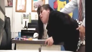 Bitch fucked on the principal's desk