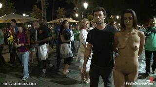 Slim babe fucked by big dick in public